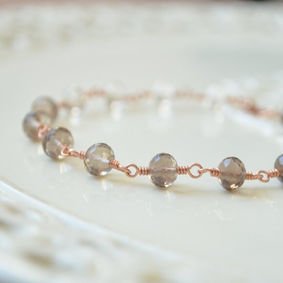 Smoky Quartz Ombre Bracelet in Rose Gold - Picture 3 of 11